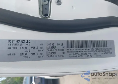 2018 Dodge Journey Se from USA, damaged, VIN 3C4PDCAB4JT381814